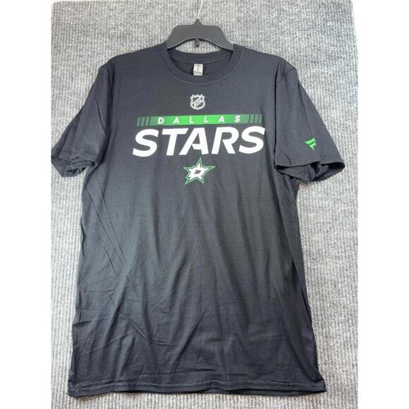 Dallas Stars Fanatics Black Short Sleeve T-Shirt Medium Gildan Softstyle NWOT - Picture 2 of 8